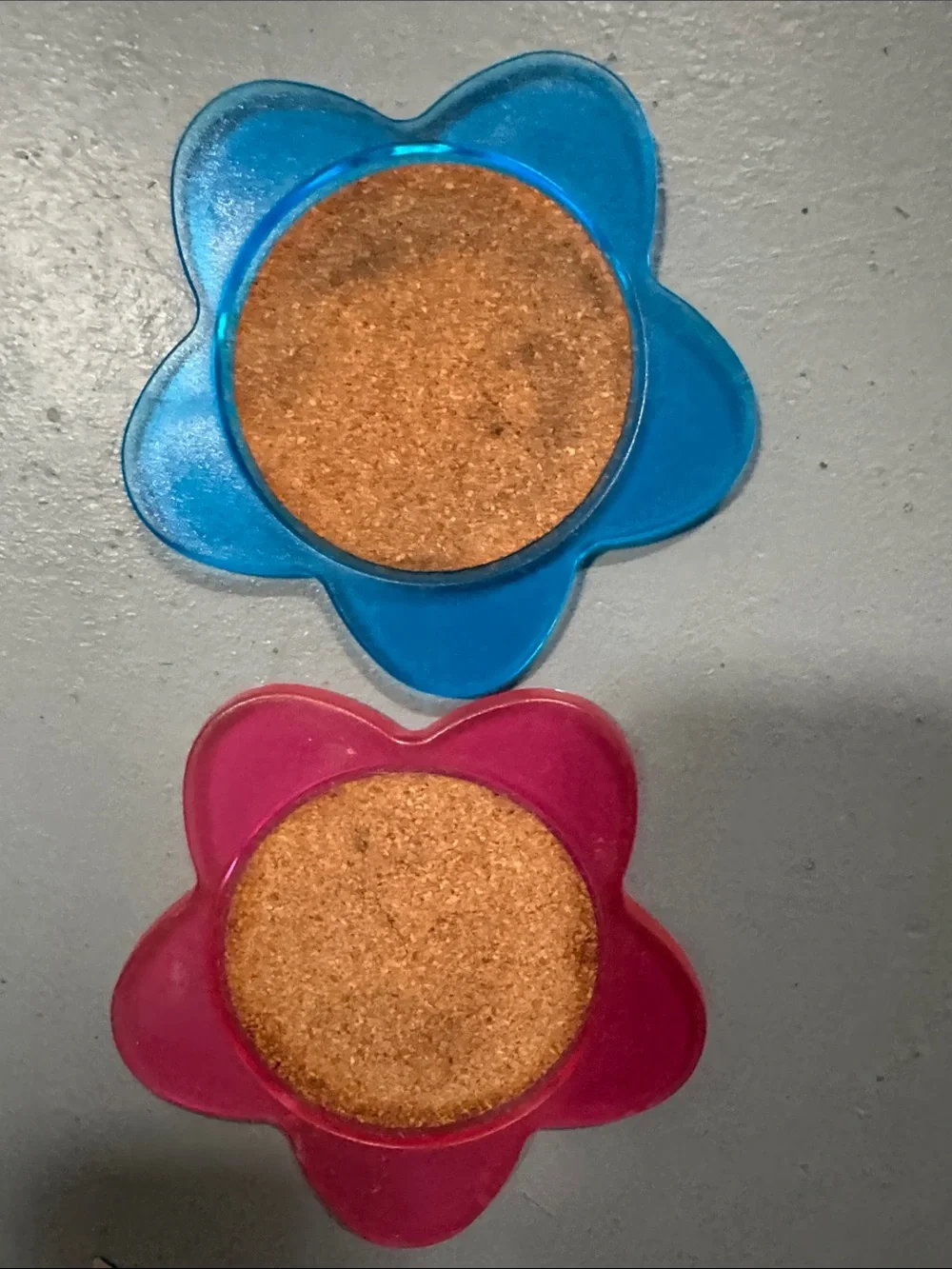 Set of 8 Colorful Flower Cork Coasters - Assorted Bright Shades